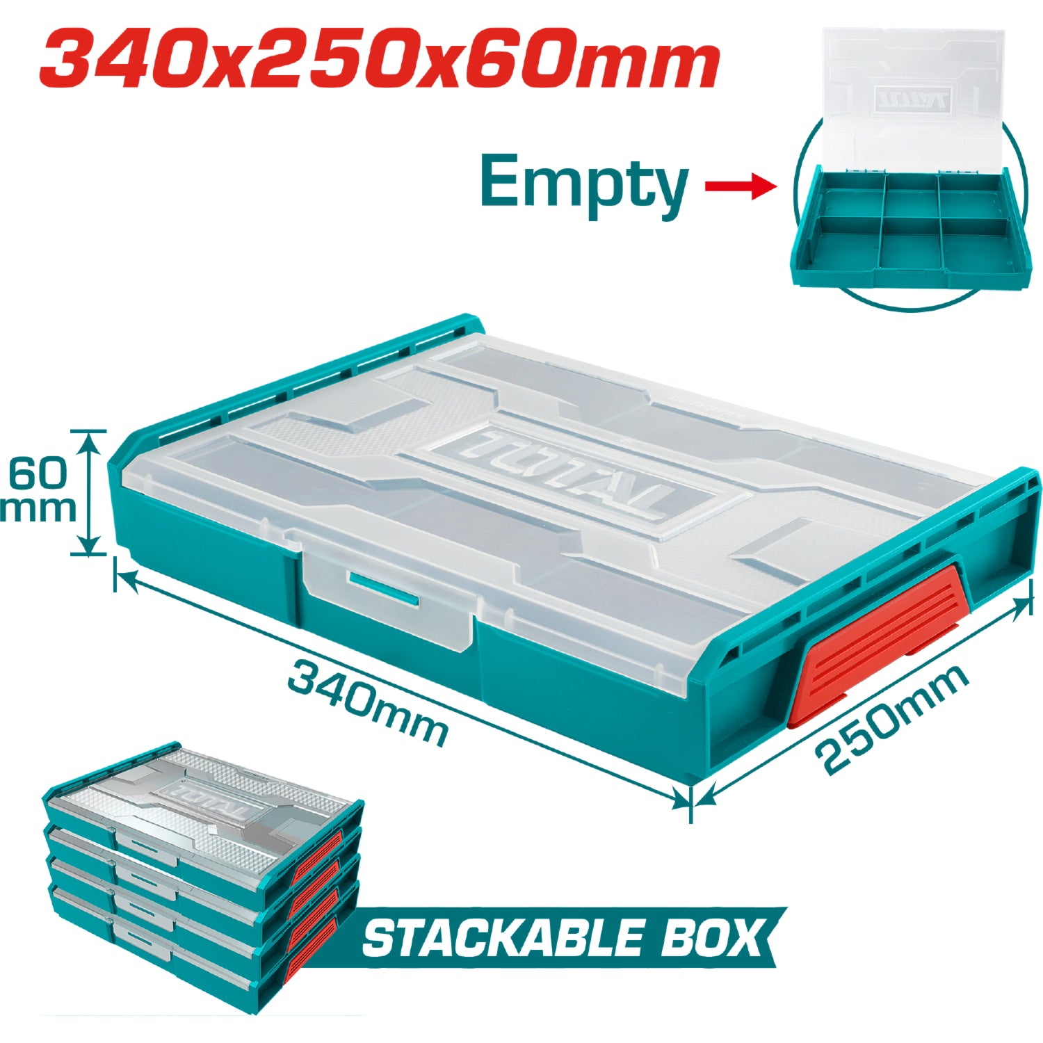 Caja de herramientas apilable organizador 340 *250 *60 mm