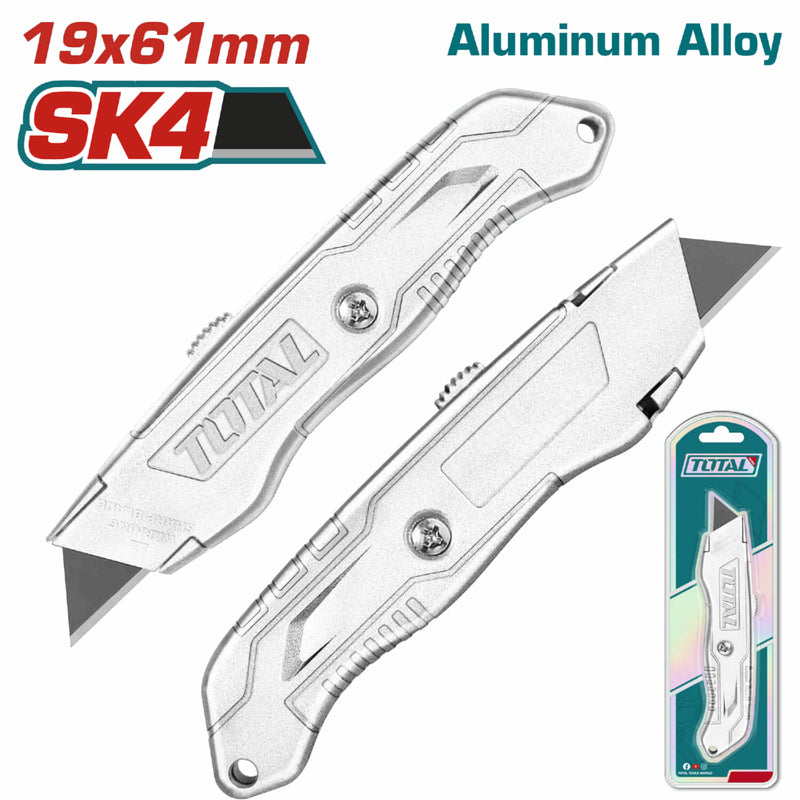 Exacto de 175 mm. Con cuchillas de 61mm x 19mm. SK5. Con 1 cuchilla de repuesto. Auto bloqueo.