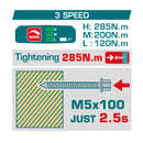 Llave de impacto dado hexagonal 1/4" 20V Motor sin escobillas. 285NM. Incluye batería y cargador. CON PORTA PUNTAS