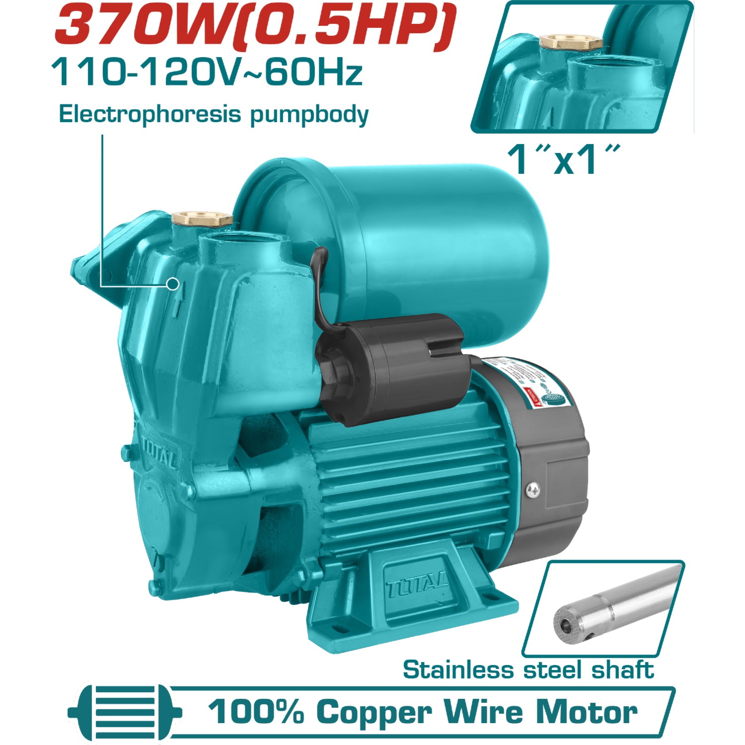 Bomba periférica autocebante automática 0.5HP Max 32mts