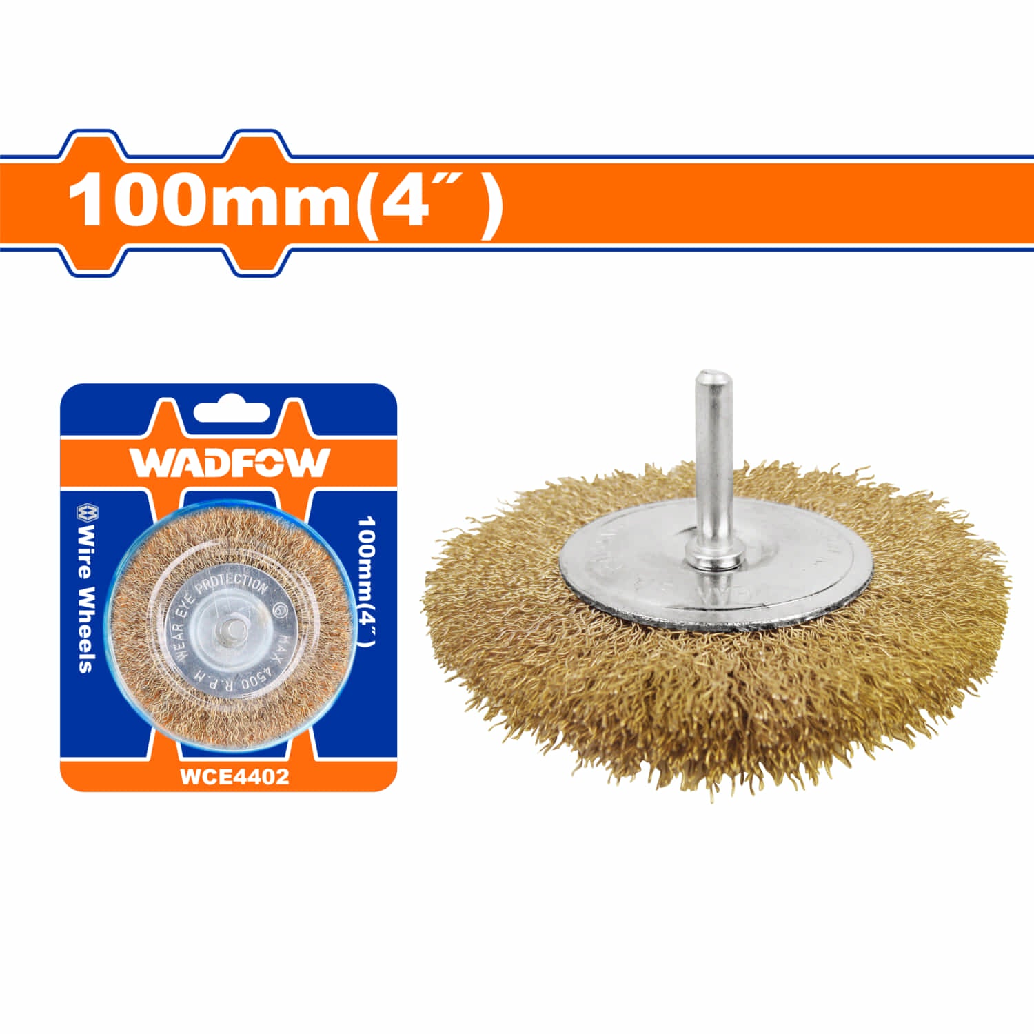 Cepillo de alambre de copa circular con vástago 100mm. Longitud del cable:22mm. Ideal para afilar.