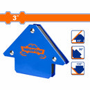 Soporte de soldadura escuadra magnética de 3". Ángulos: 45º, 90º, 135º. Imán y Acero. 25 lbs.