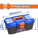 Caja de Herramientas 13" de Plástico. Carga máx. 7Kg. 13"x6.5"x5.5" Mango de alta resistencia.