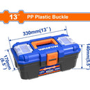 Caja de Herramientas 13" de Plástico. Carga máx. 7Kg. 13"x6.5"x5.5" Mango de alta resistencia.