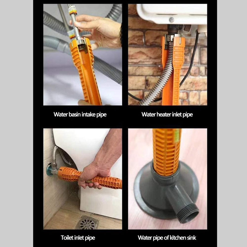 Llave plomero para griferia multifuncional para girar tuercas y tuberias de dificil acceso para tubos de abasto y fregadores