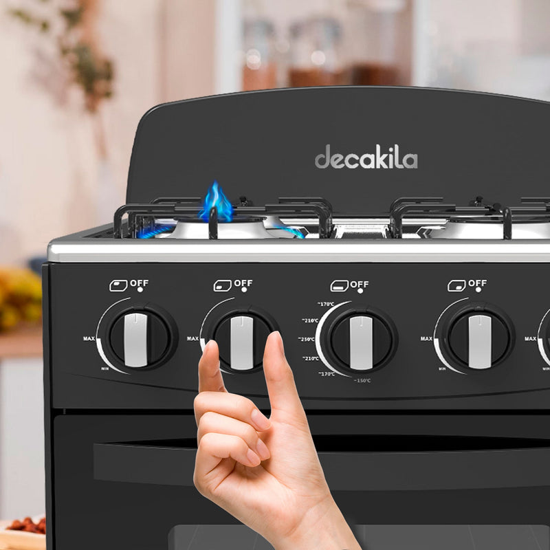 Estufa 20" a gas con horno 50L  con 4 quemadores para cocina