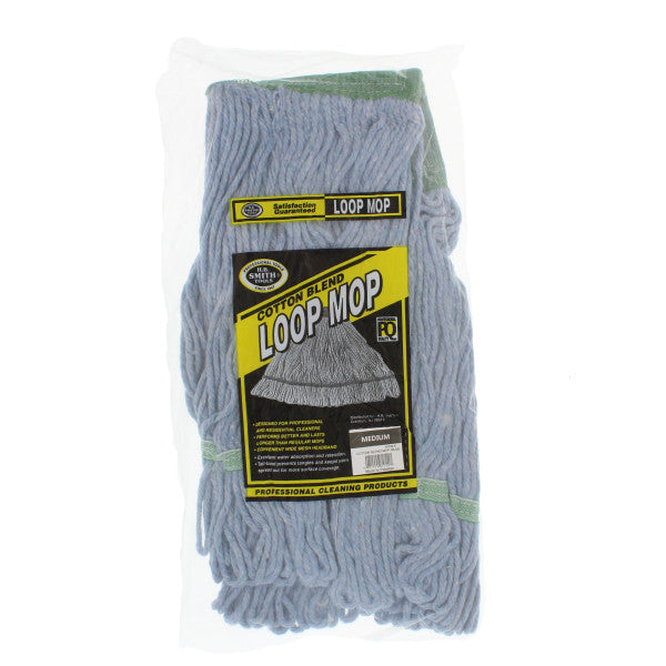 Mopa de repuesto de mezcla de algodón de 4 capas para trapeador. Color azul