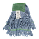 Mopa de repuesto de mezcla de algodón de 4 capas para trapeador. Color azul