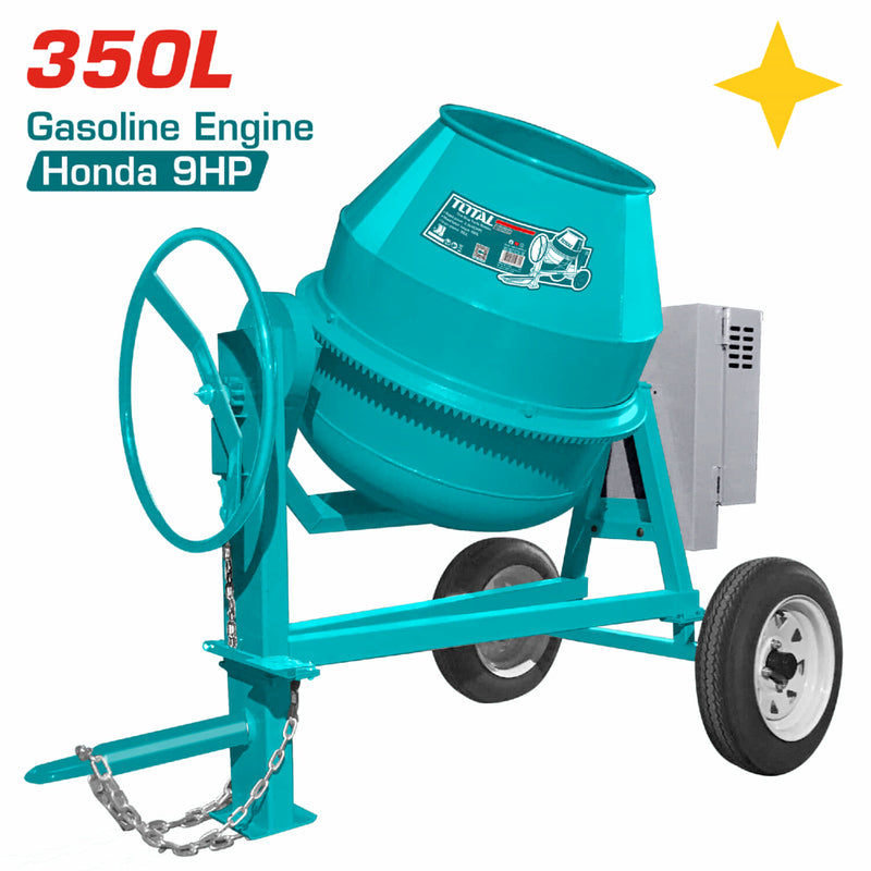 Mezclador de concreto a gasolina. Motor Honda GX270 6.6Kw(9HP). Capacidad 350L (1 1/2 sacos ) Concre
