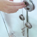 Cerradura especial para sistema slider. Acabado satinado. Vidrios de 10-12 mm