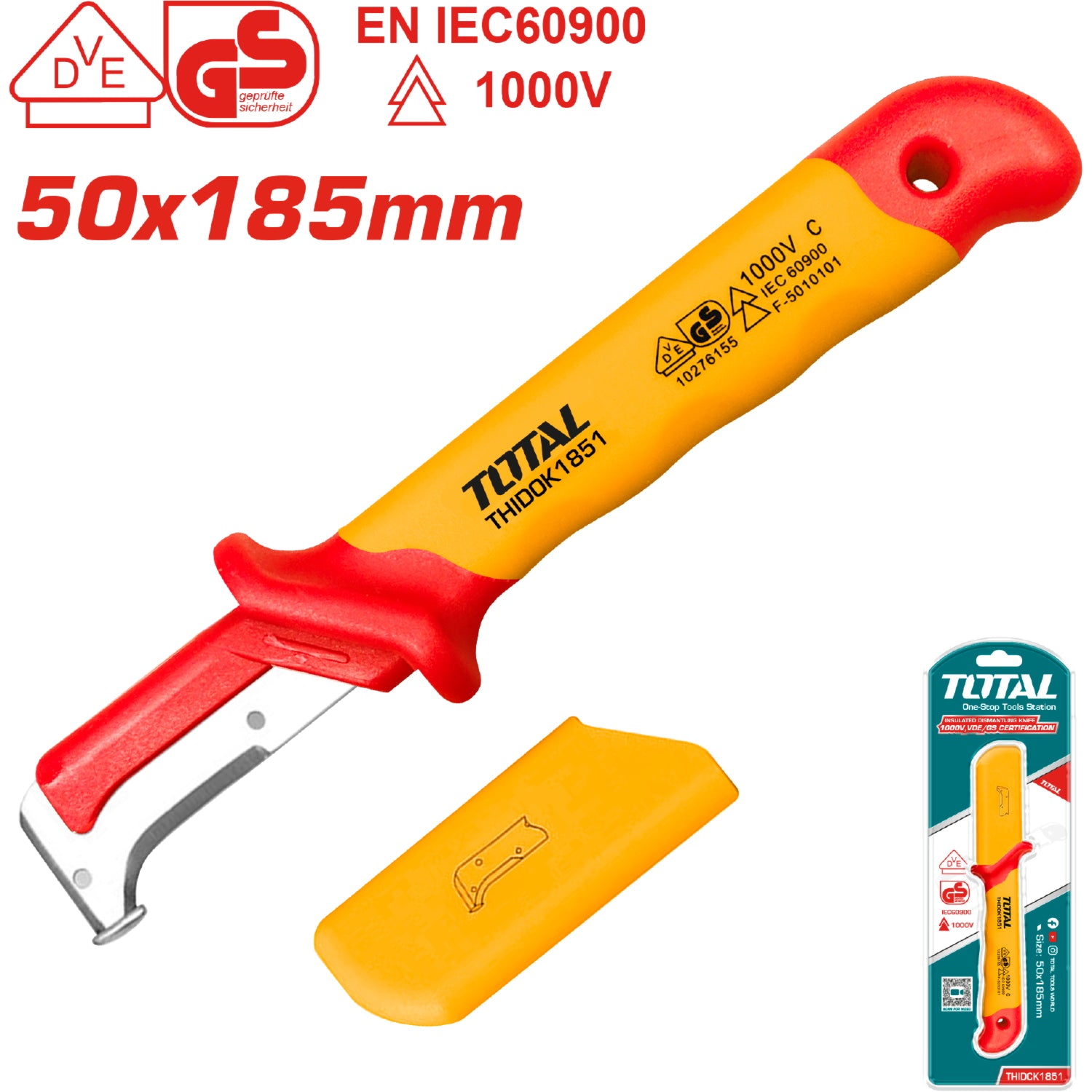 Cuchillo de desmontaje aislado  Certificación 1000V, VDE/GS