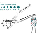 Perforadora de Cuero con mango ergonomico y función de liberación automática. Tamaños de orificios