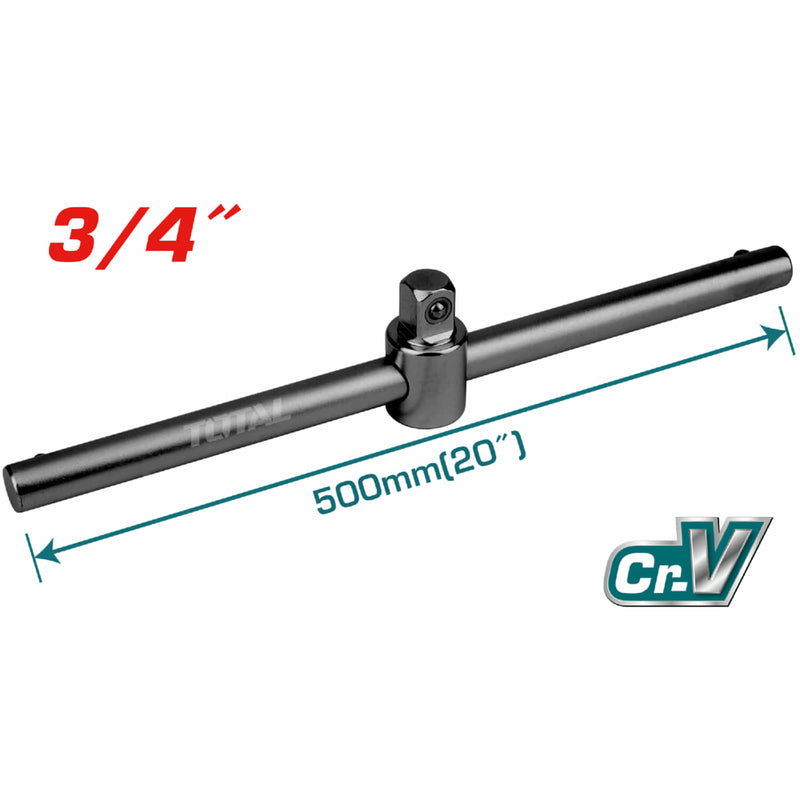 Extensión Barra en T Deslizante. 1 Pieza. 3/4" 500 mm(20"). CrV.