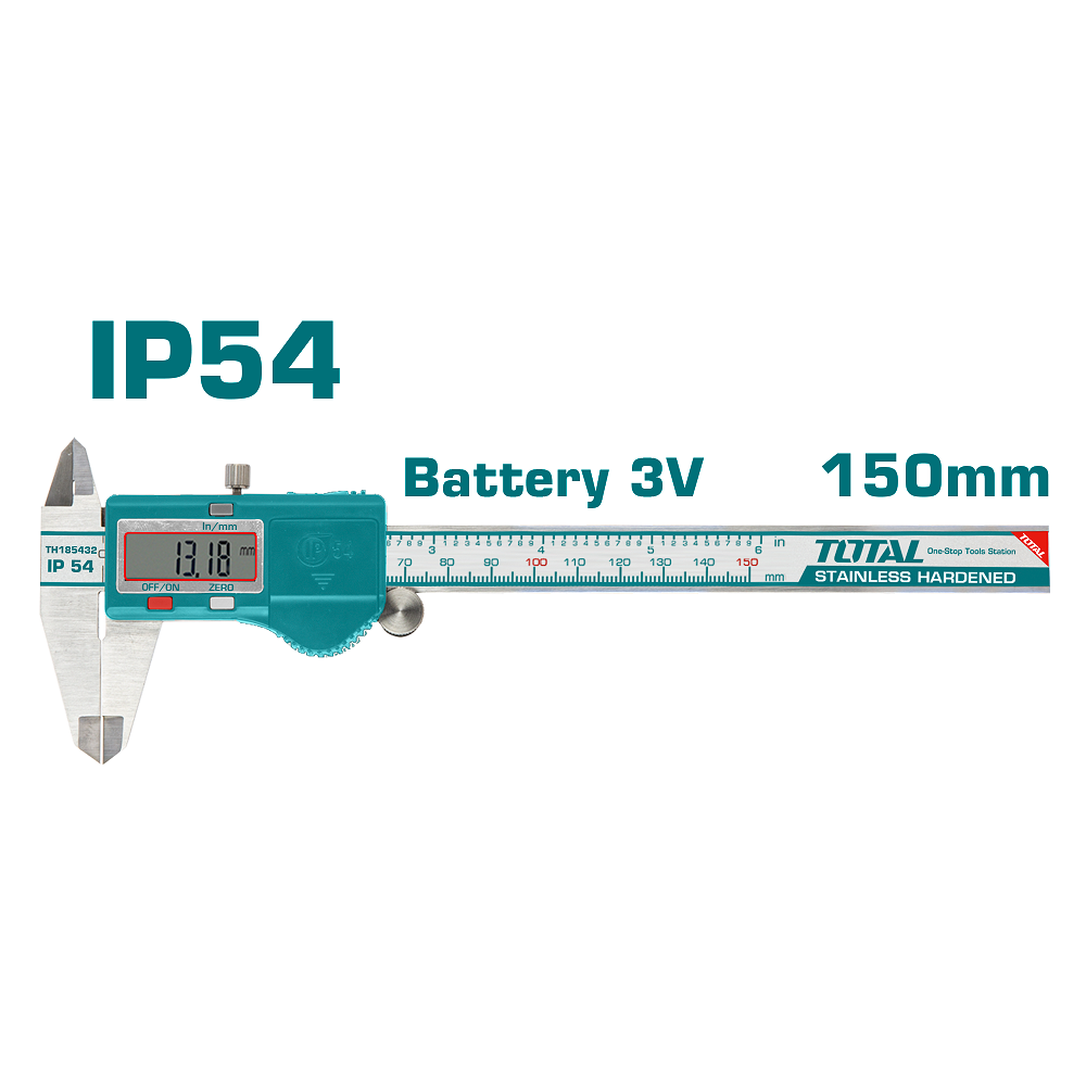Vernier calibrador digital rango 0-150 mm . Lee cada 0.01 mm. Metrico y pulgadas.