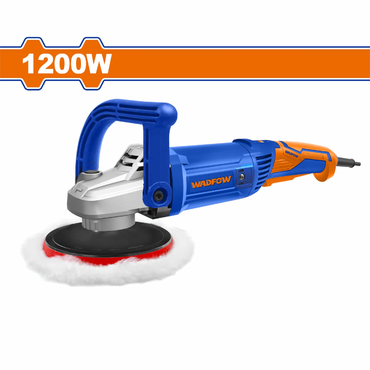 Pulidora de Felpa 1200W de 7". Veloc. 1500-3800rpm. Incluye Accesorios. Pulidor de carro