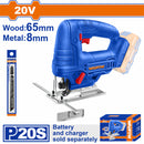 Sierra Caladora Inalámbrica 20V. Incluye cuchilla. No incluye batería ni cargador.