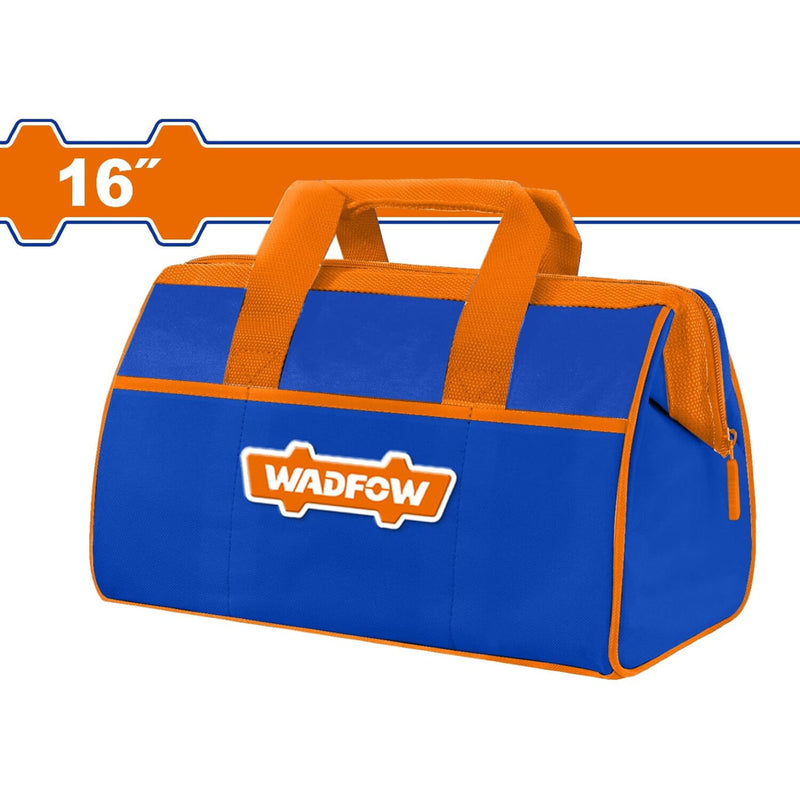 Bolsa de herramientas de 16" Carga máxima: 12Kg. Con 3 bolsillos exteriores. Apertura fácil. Bolso caja de herramientas