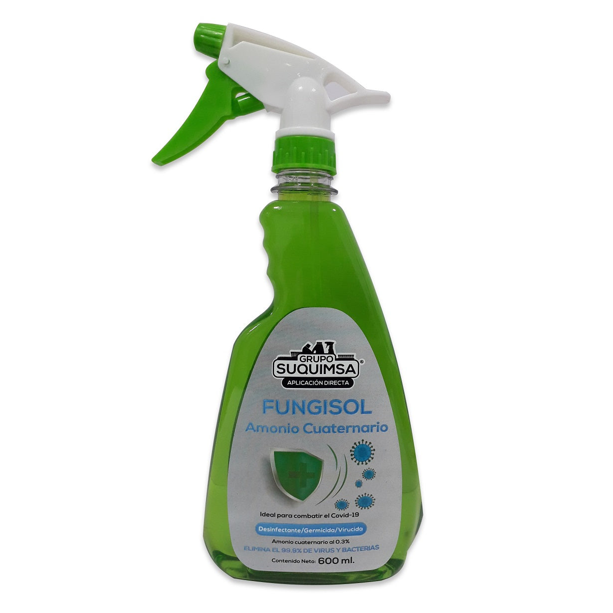 Fungisol. Poderoso desinfectante a base de amonio cuaternario 0.3% 600ml. Botella Espray 5ta. G.
