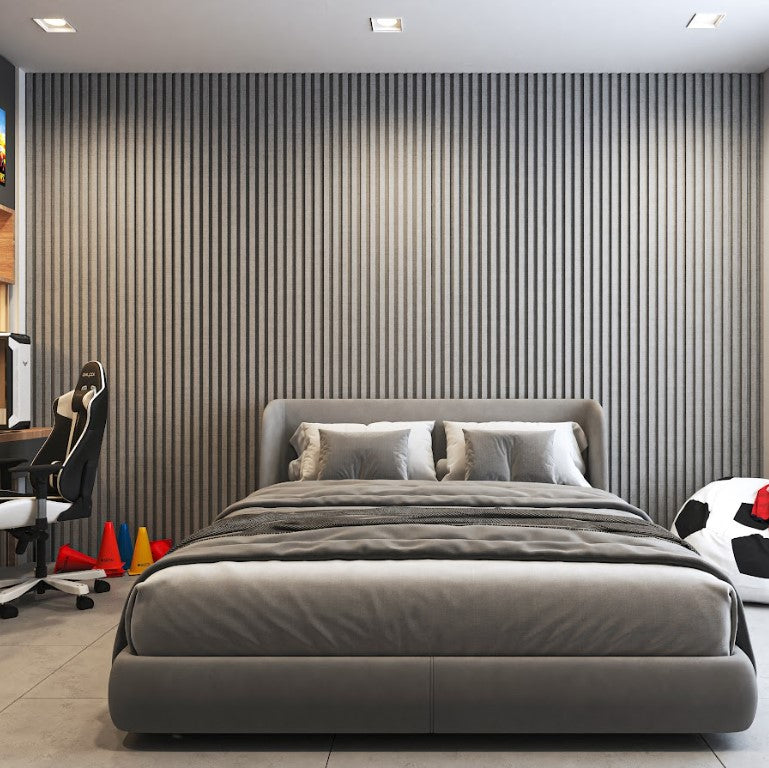 Lámina Acanalada Decorativa WPC Fabric Grey 24X160x2900 mm