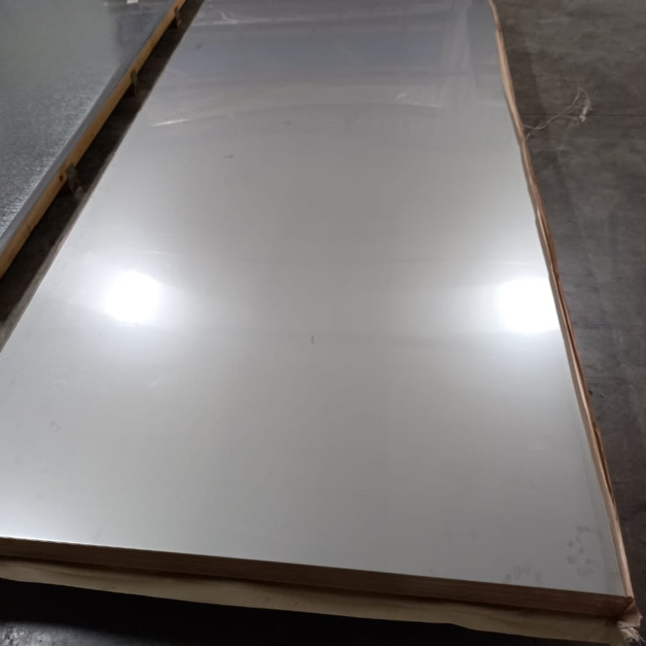 Lámina acero inoxidable 304#24 (0.6mm) 4x8 (2B ACABADO OPACO SIN PVC PROTECTOR)