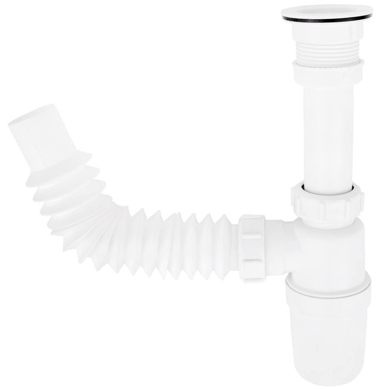 Trampa plástica flexible para fregadores con conector desague