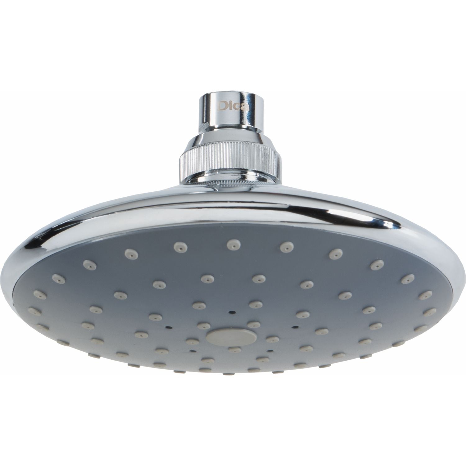 Regadera Ducha de plato redonda de 6” sin brazo y chapetón. Cuerpo ABS .