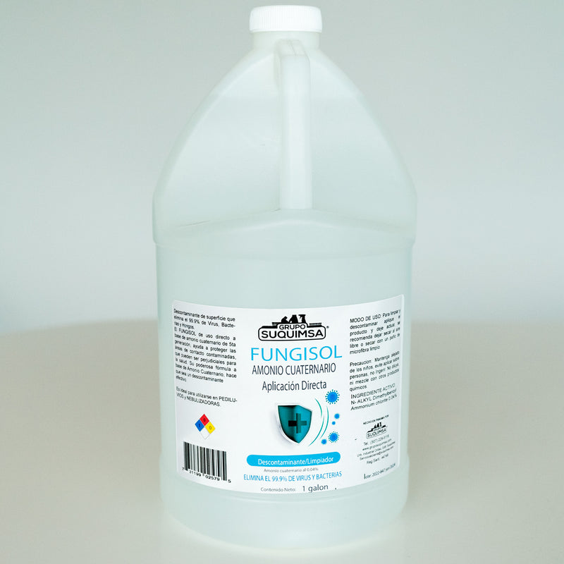 Fungisol, poderoso desinfectante. Amonio cuaternario 0.04% 1 Galon 5ta. Generacion