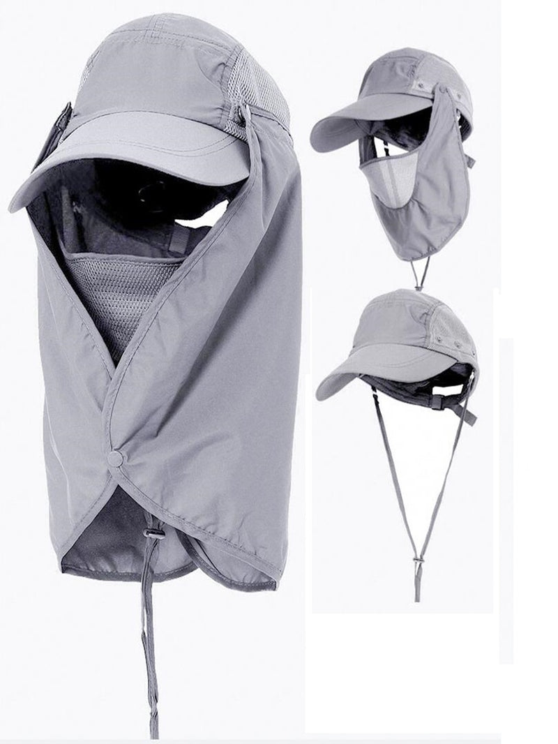 Gorra integral de protección UV gris claro