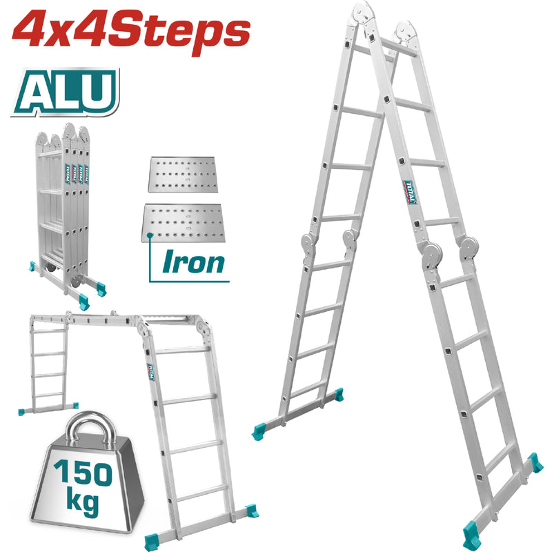 Escalera Multiposicion 4 X 4 de aluminio.