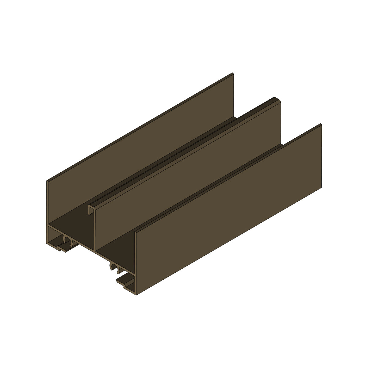 Marco Superior Ventana VC . Espesor 1.27 mm Largo 5.85 mts. Acabado Anodizado Bronce VC124