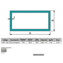 Perfil De Aluminio Rectangular 4" X 2". Espesor 4.78 Mm Largo 5.85 Mts. Material 6061-T6. Acabado Mi