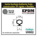 Junta Burbuja De Coextrusion De PVC + EPDM Alta Calidad. Se Vende Rollo De 150 Mts. Color Negro.