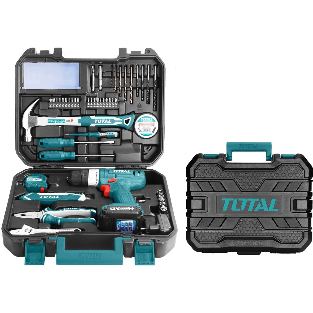 Juego drill inalambrico de 127 herramientas en maletín de uso doméstico