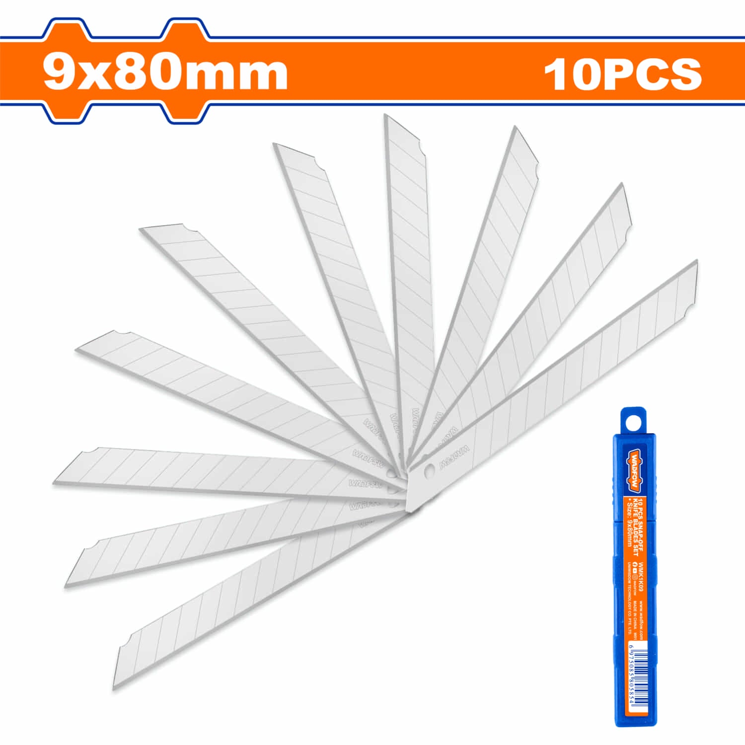 Cuchillas 10 piezas. Tamaño 9x80mm. Para exactos. Juego