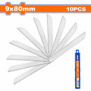 Cuchillas 10 piezas. Tamaño 9x80mm. Para exactos. Juego