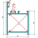 Perfil Marco Fijo Puerta 45 Mm. Espesor 1.4 Mm. Largo 5.85 Mts. Acabado Anodizado Bronze 15 Micron.