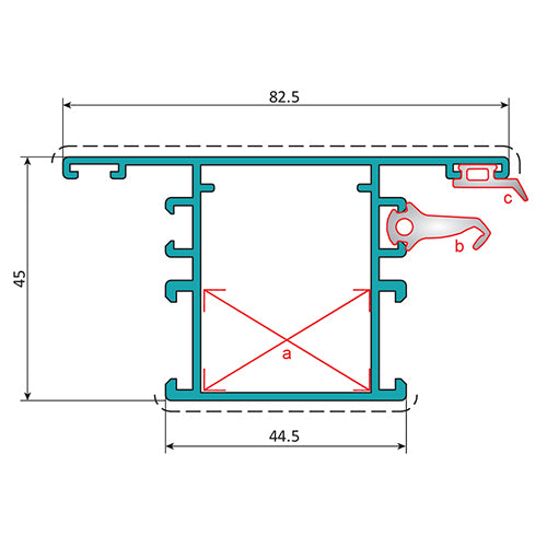 Pilastra Marco Fijo Puerta. Espesor 1.5 mm. Largo 5.85 mts. Acabado Lacado Gris Oscuro Texturizado.