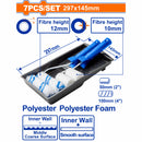 Rodillos y Bandeja para pintar. Set de 7 piezas. Ideal para interiores. Material: Poliéster.