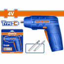 Destornillador inalámbrico 4V. Carga USB cable tipo C de celular. 4N.m. 240 rpm.