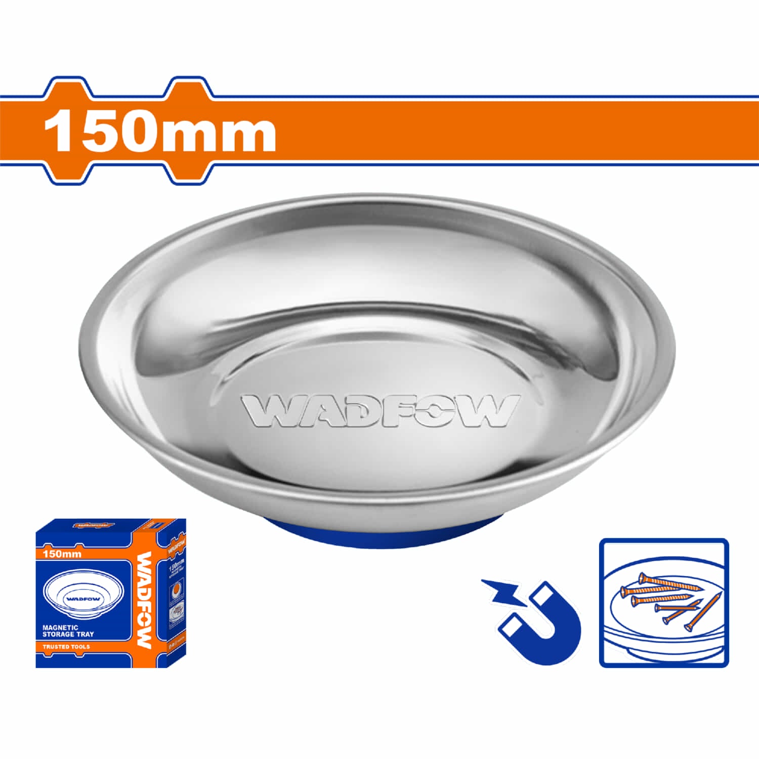Bandeja de Almacenamiento Magnético 150mm. Ideal para tornillos y tuercas. Acero Inoxidable.