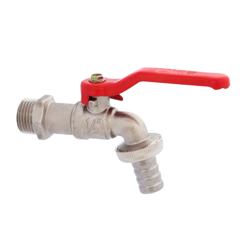 Llave de Jardín para manguera con palanca de medio giro. Con coupling de manguera (sin rosca)