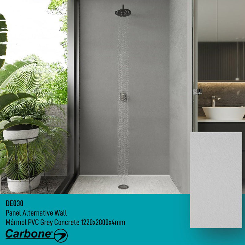 Panel Decorativo Mármol PVC  1.22 m x 2.80 m x 4 mm. Acabado: Grey concrete