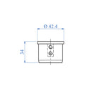 Tapa final para corremano ranurado de 42.4mm AISI316.