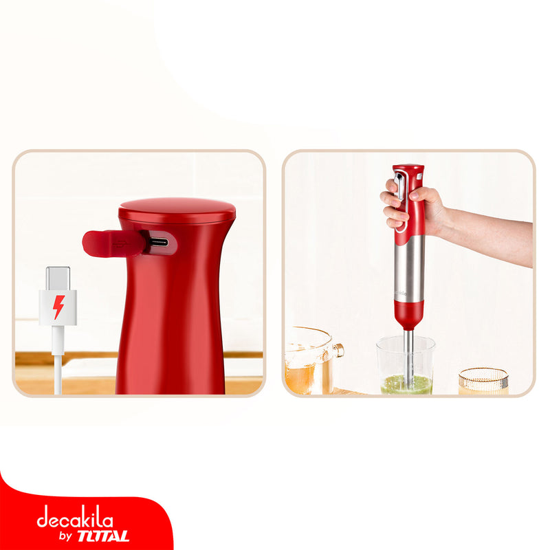 Batidora de mano Inalámbrica 4 en 1. 100W. 11.1 V. Cable USB. Batería de litio.