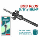 Adaptador para Broca Copa circular 5/8"-18UNF. 1-1/4"(32 mm) a 8-17/64"(200 mm)