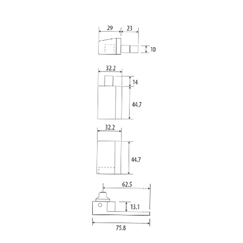 Juego de pivotes estandar decentrado para puertas de aluminio  Acabado Blanco.