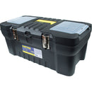 Caja porta herramientas plástica broches metálicos 24" Surtek