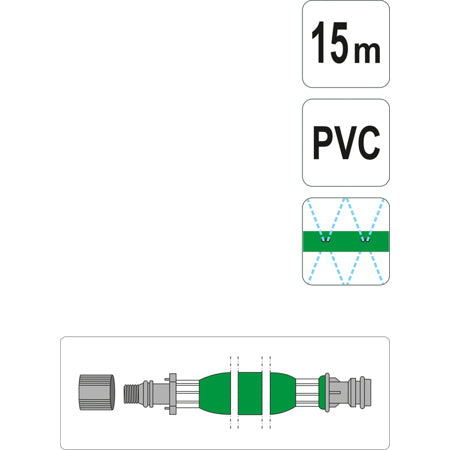 Manguera con agujeros para riego 15 mts 16 mm diametro aspersor