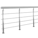 Poste Cuadrado de 1 1/2" 105cm de altura,4 soportes de barra de 12.7mm acabado satinado tipo 304.