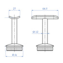 Soporte de corremanos Fijo para Tubo de 1 1/2".